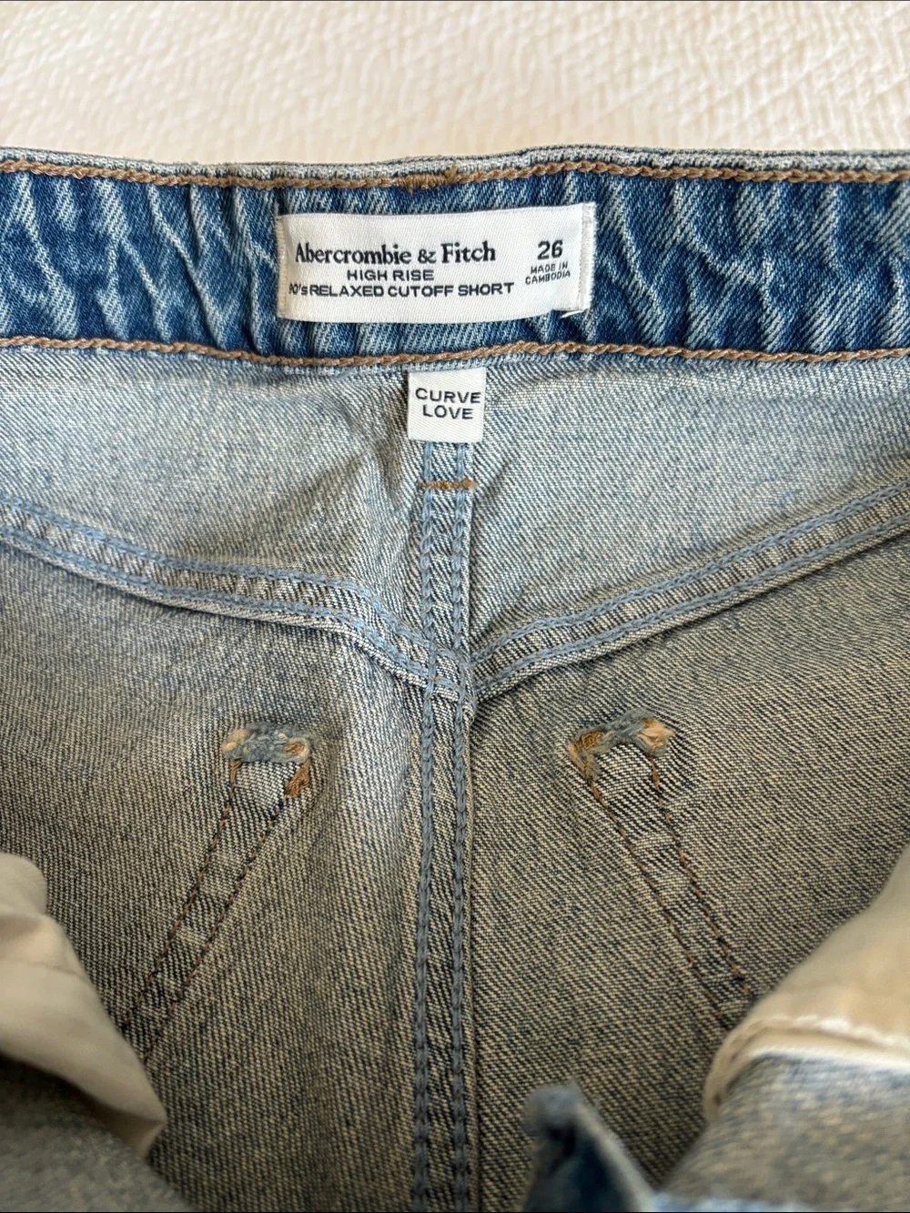 Abercrombie and Fitch high rise Jean shorts - Picture 3 of 6
